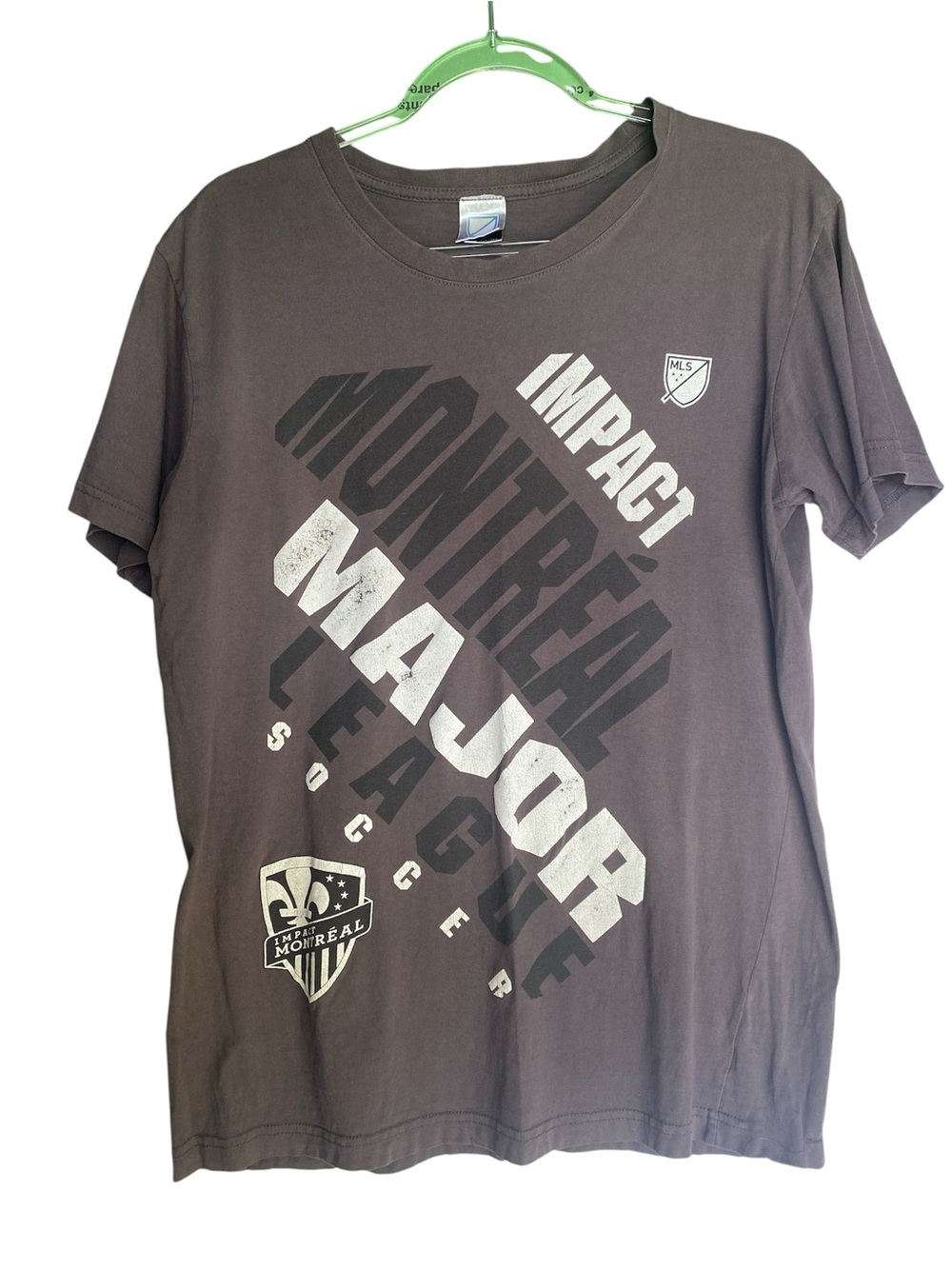 Vintage Soga Impact Montréal Major League Soccer MLS Soccer Tee Gray Medium